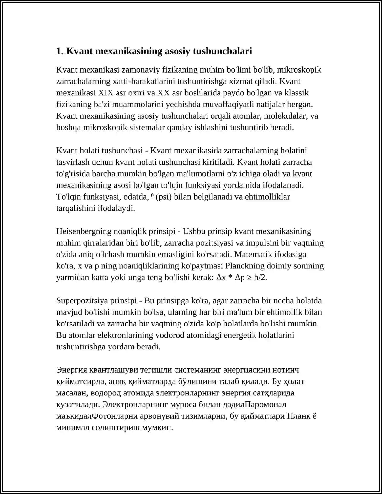 ÕTA ÕTKAZUVCHANLIK VA KVANTOMEXANIKAVIY TALQINI 3