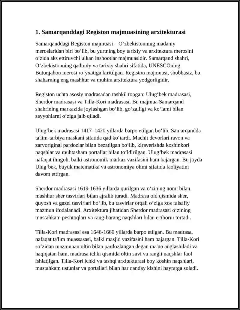 OZBEKISTONING UNESCO ROYXATIDAGI SHAHARLARI 3