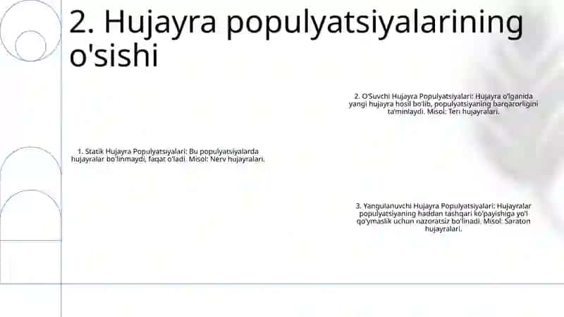 Hujayra Populyatsiyalariningturlari 3