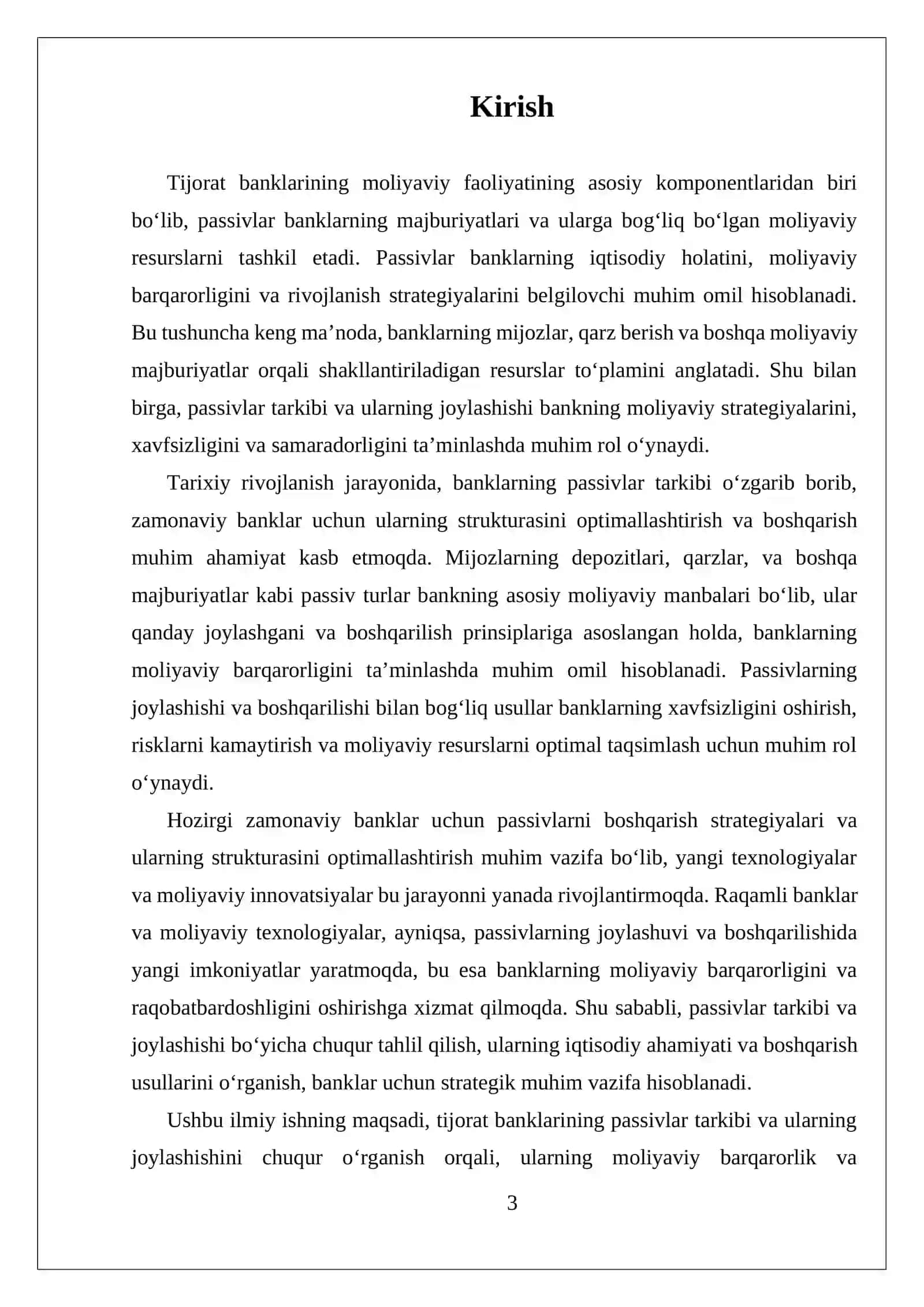 Banklar passivlar tarkibi va joylashishi 3