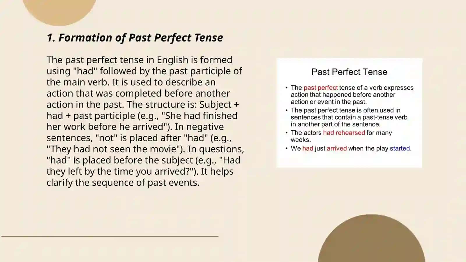 Past perfect tense 3