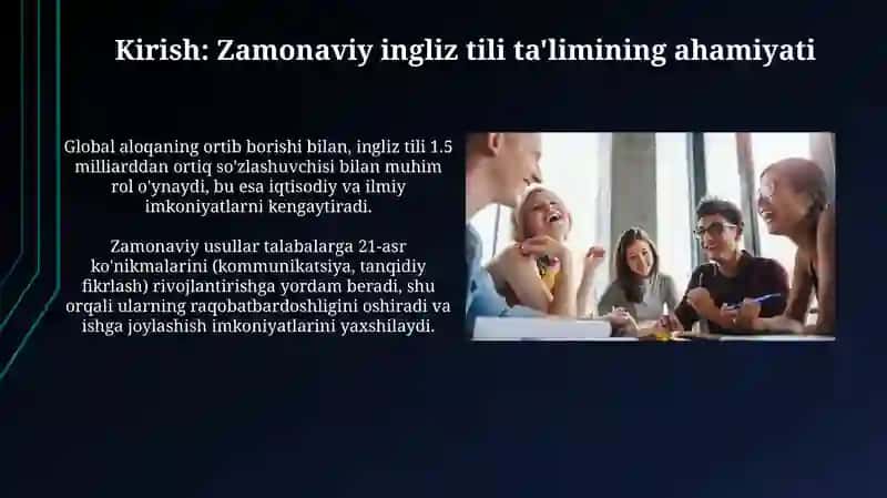 Zamonaviy metodlarga asoslangan ingliz tili ta'limi 3