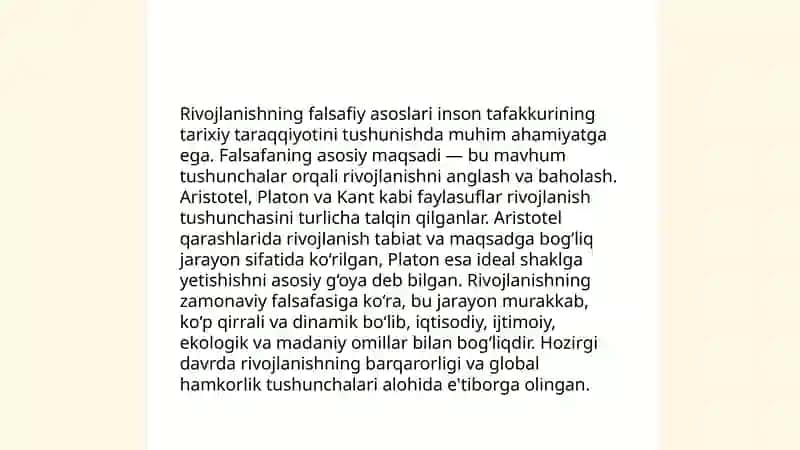 Rivojlanish falsafasi 3