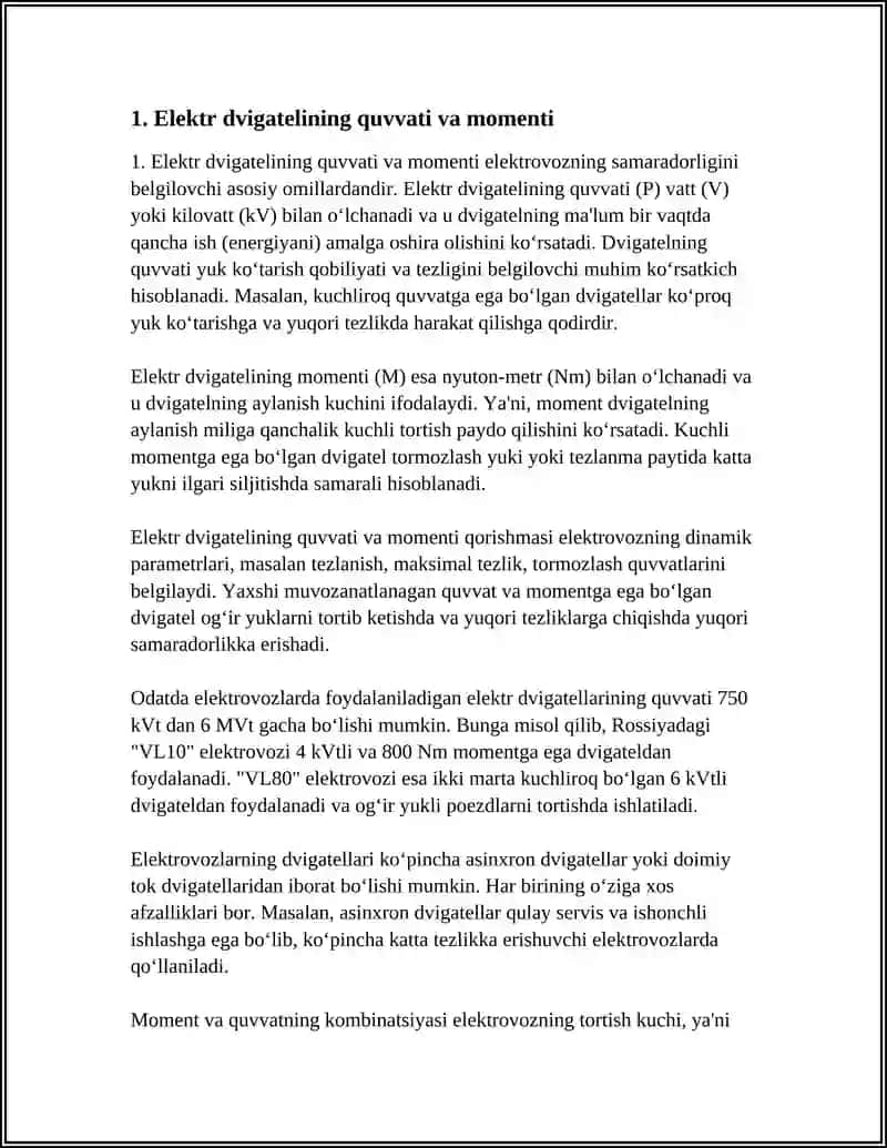 ELEKTROVOZ TAVSIFLARINING TURLI OMILLARI 3