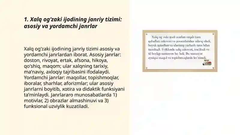 Xalq ogʻzaki ijodining janrlari 3