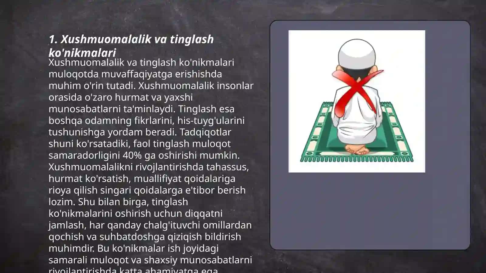 Xushmuomalalik va tinglash ko'nikmalari 3
