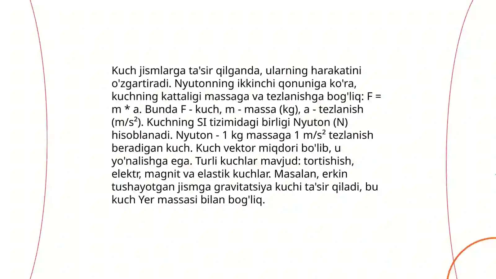 Jismning bir nechta kuch taʼsiridagi harakati 3