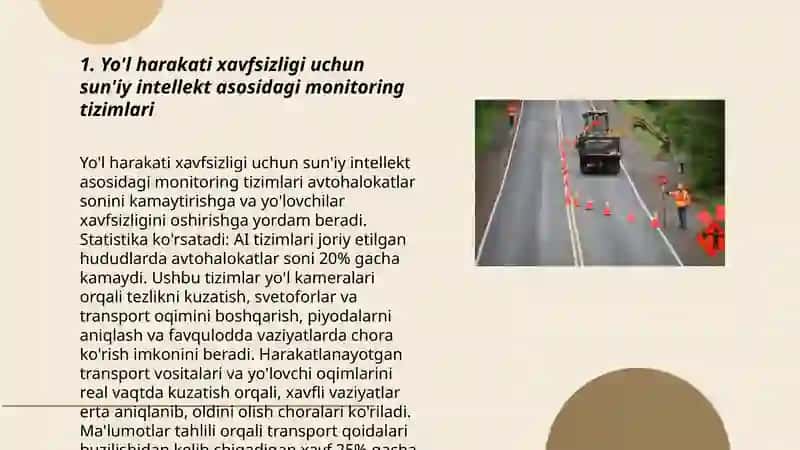 Yo'l Harakati xafsizligi sohasida AI 3