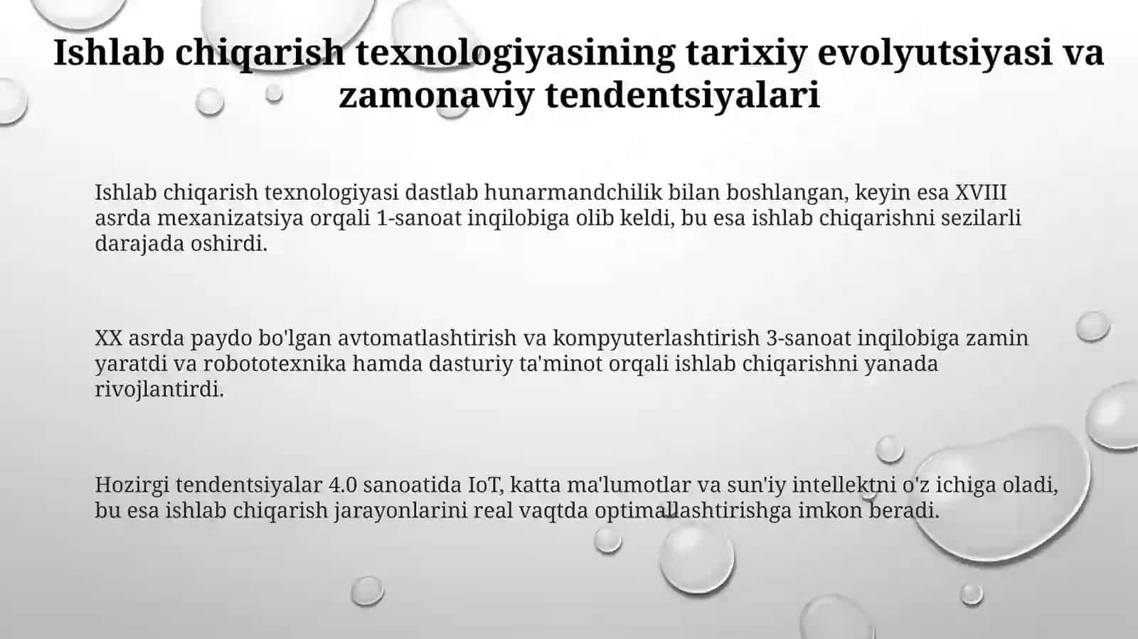 Ishlabchiqarishtexnologiyasidakeskino'zgarishlar 3