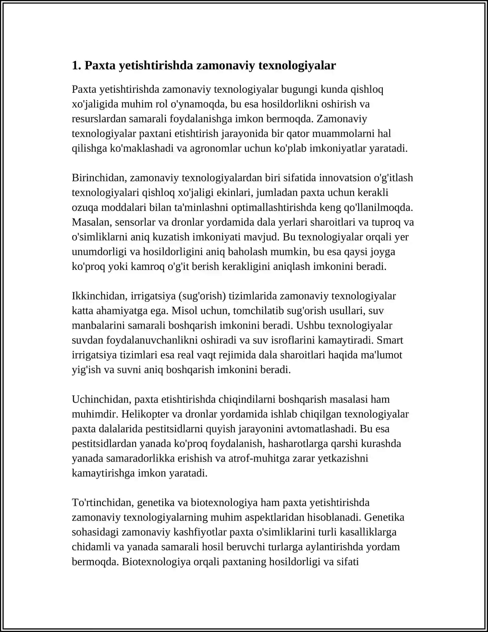 PAXTA ISHI. ÓZBEK ISHI 3
