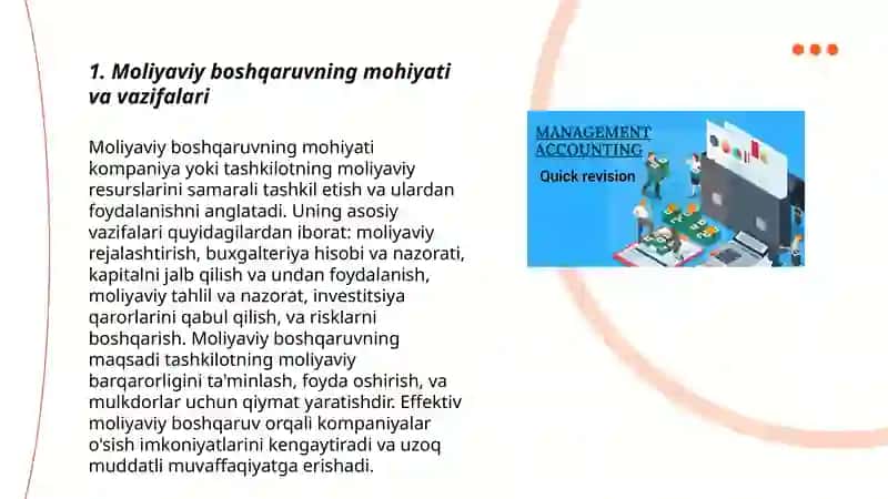 Moliyaviy boshqaruv asoslari 3
