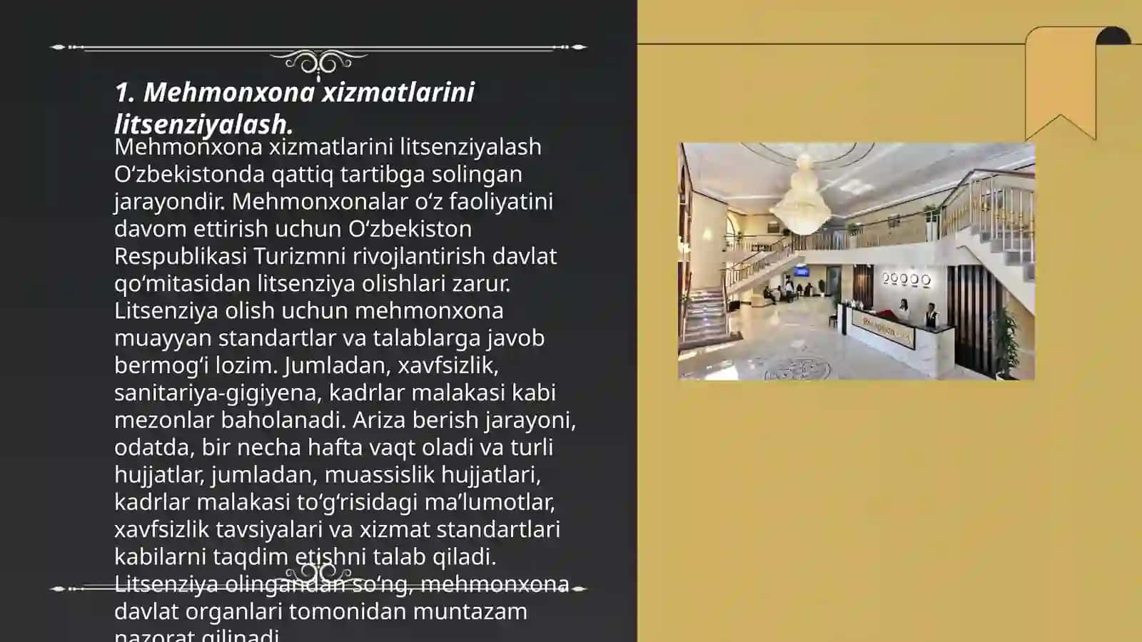Mehmonxona xizmatlarini litsenziyalash 3