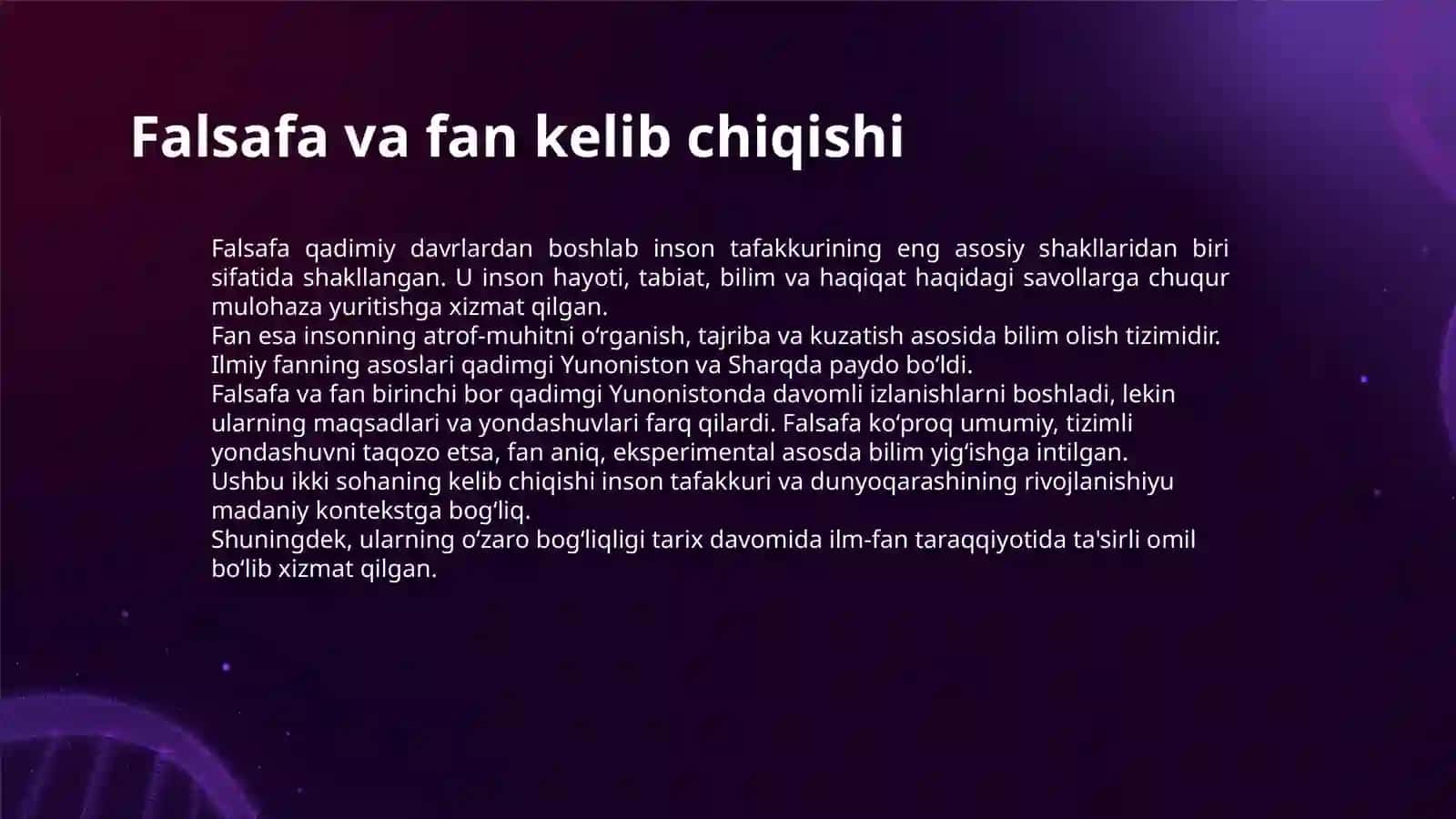Falsafa va fan munosabati: o'xshashlik va farqlar 3