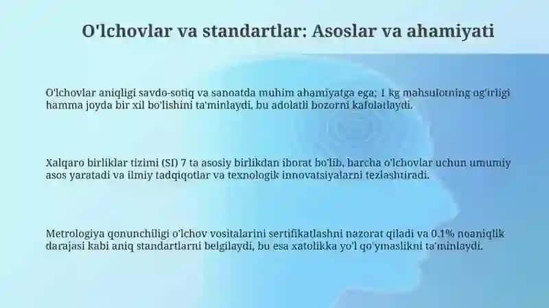 O‘lchashlar biriligini ta’minlash va etalonlar 3