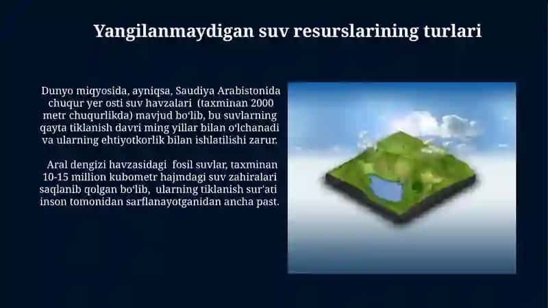 Yangilanmaydigan suv resurslarining turlari 3