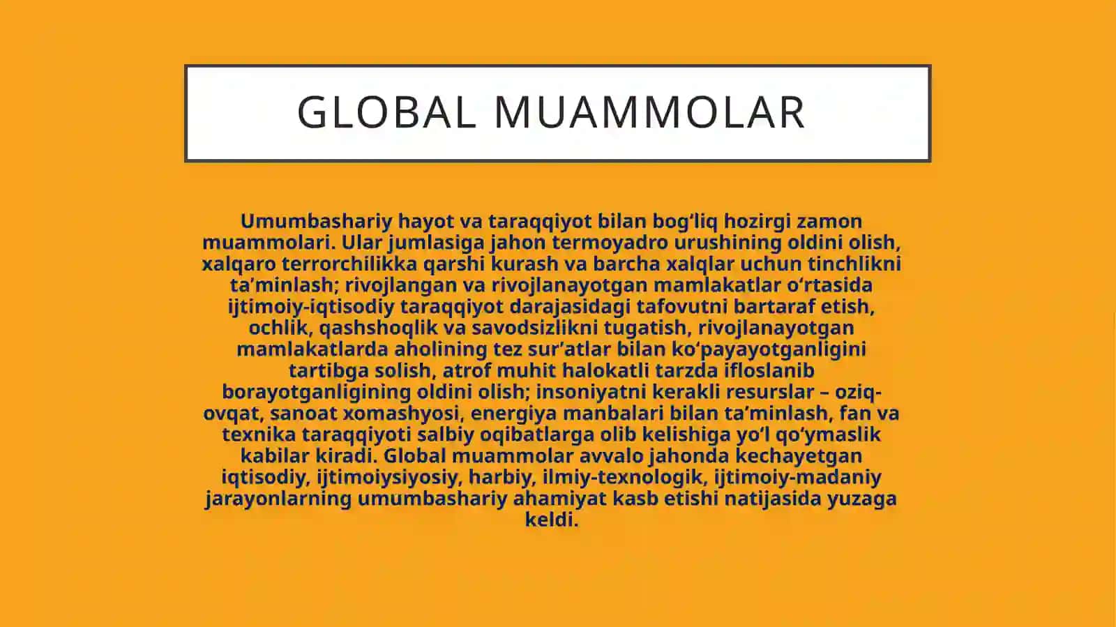 Taʼlim global muammo sifatida. 3
