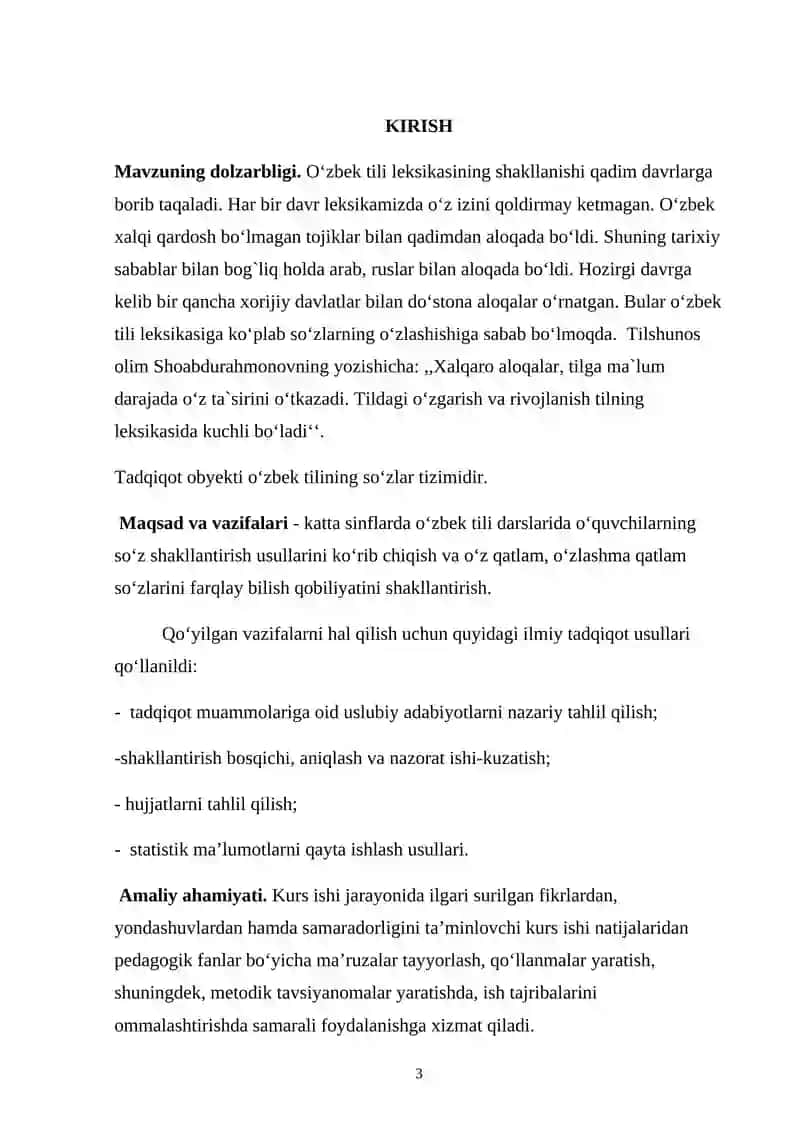 O‘zbek Tili Leksikasida O‘zlashma Qatlami 3