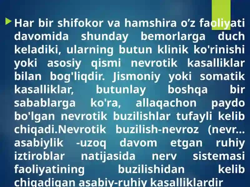 Bemorlardagi nevrotik holatlarni halili. 3