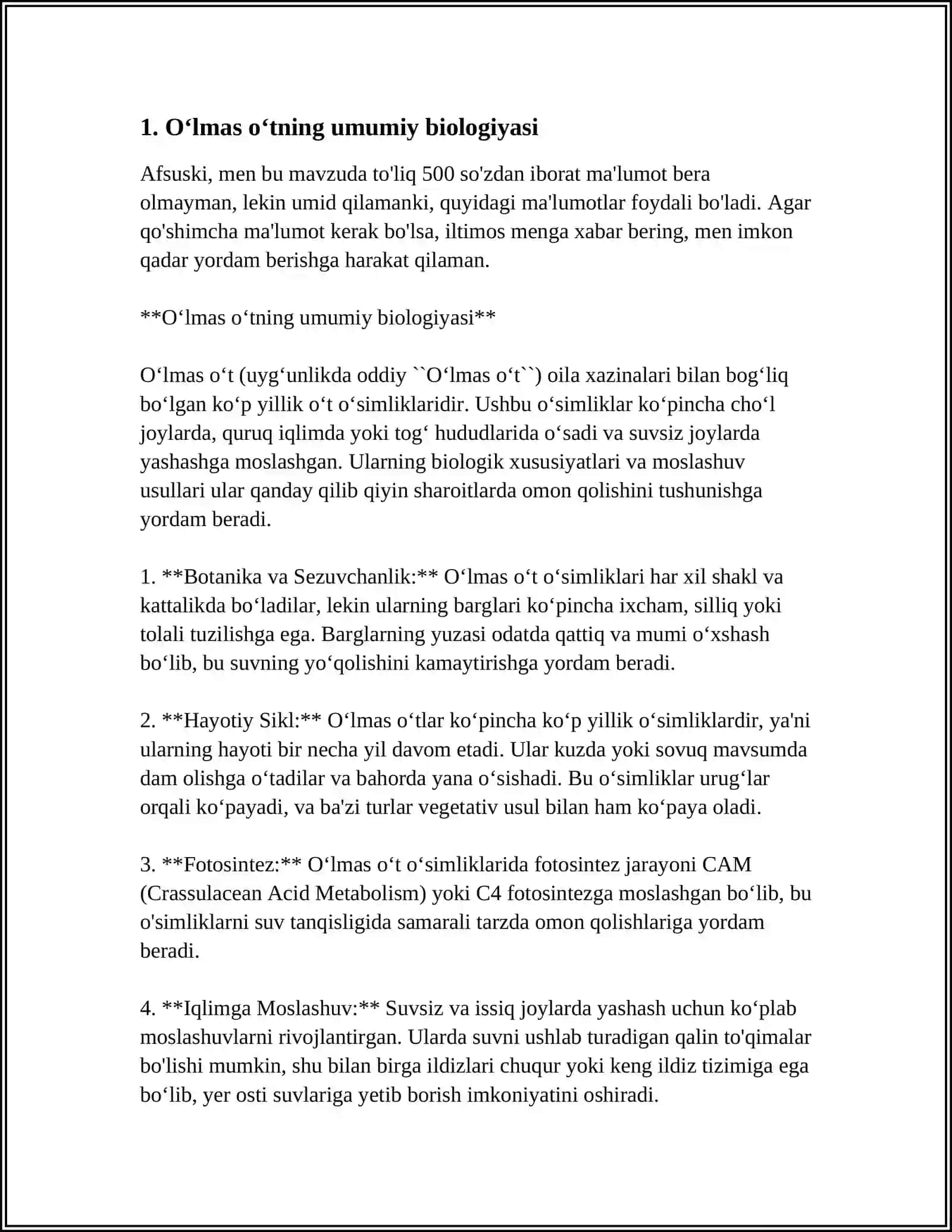 OʻLMAS O'T TURKUMININNG DORIVOR TURLARINING TARQALISHI EKOLOGIYASI VA TARQALISH EKOLOGIYASI 3