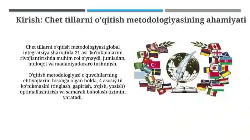 Chet tillarini o'qitish metodologiyasi 3
