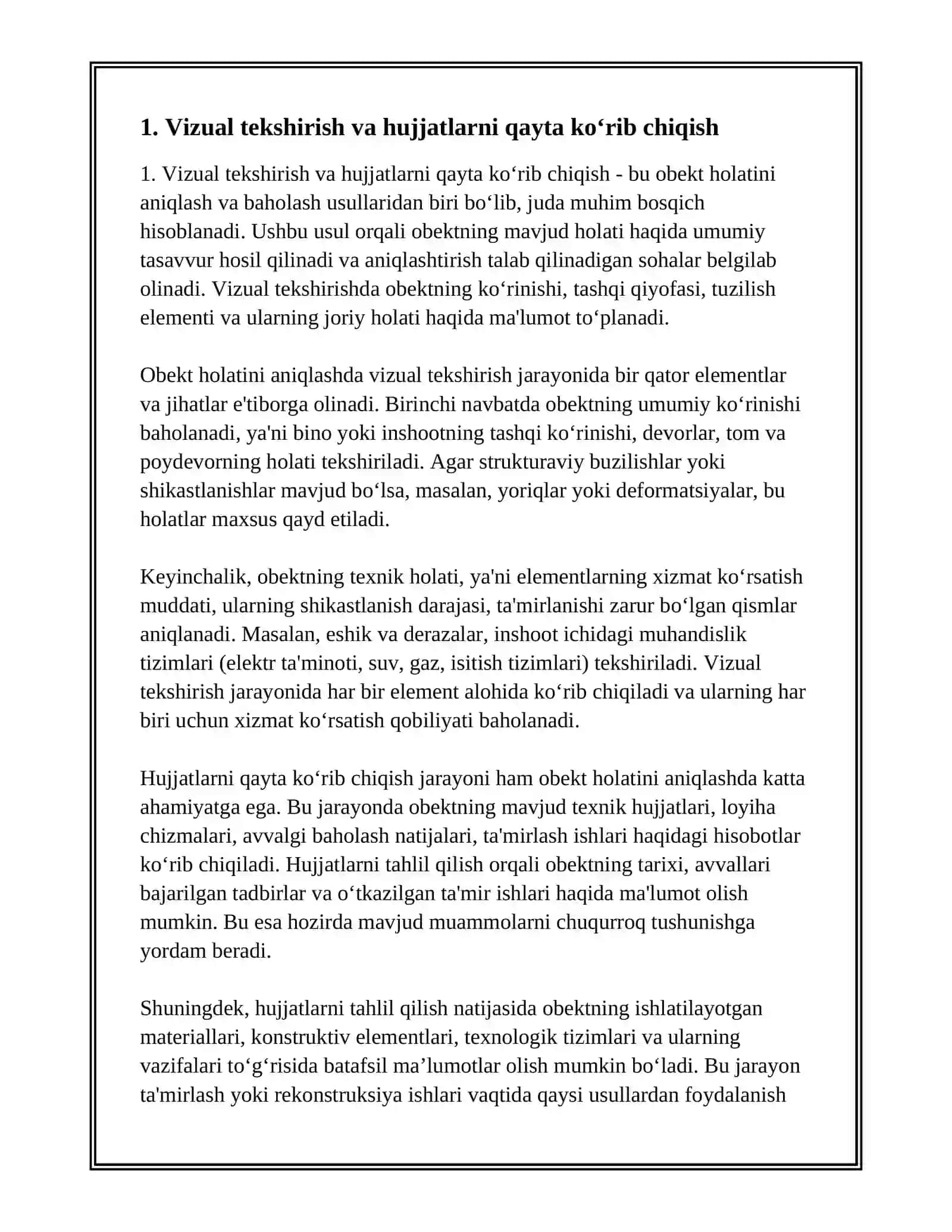 OBEKT HOLATINI ANIQLASH VA BAXOLASH USULLARI 3