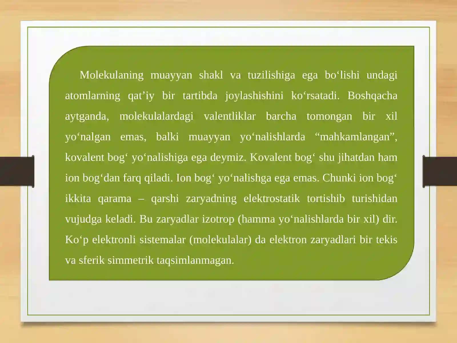 Molekulaning fazoviy tuzilishi 3
