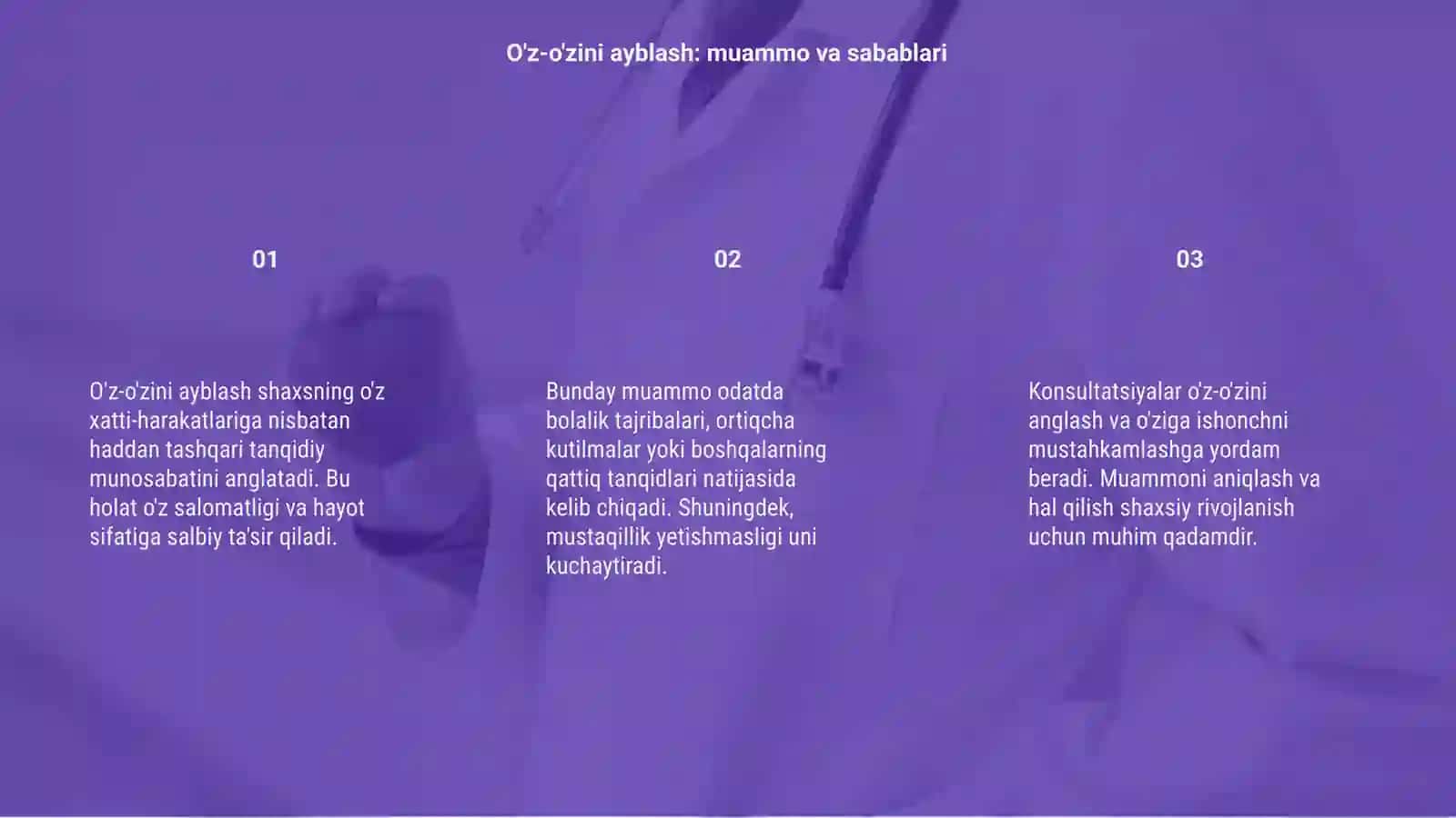 O'z o'zini ayblash konsultatsiya 3