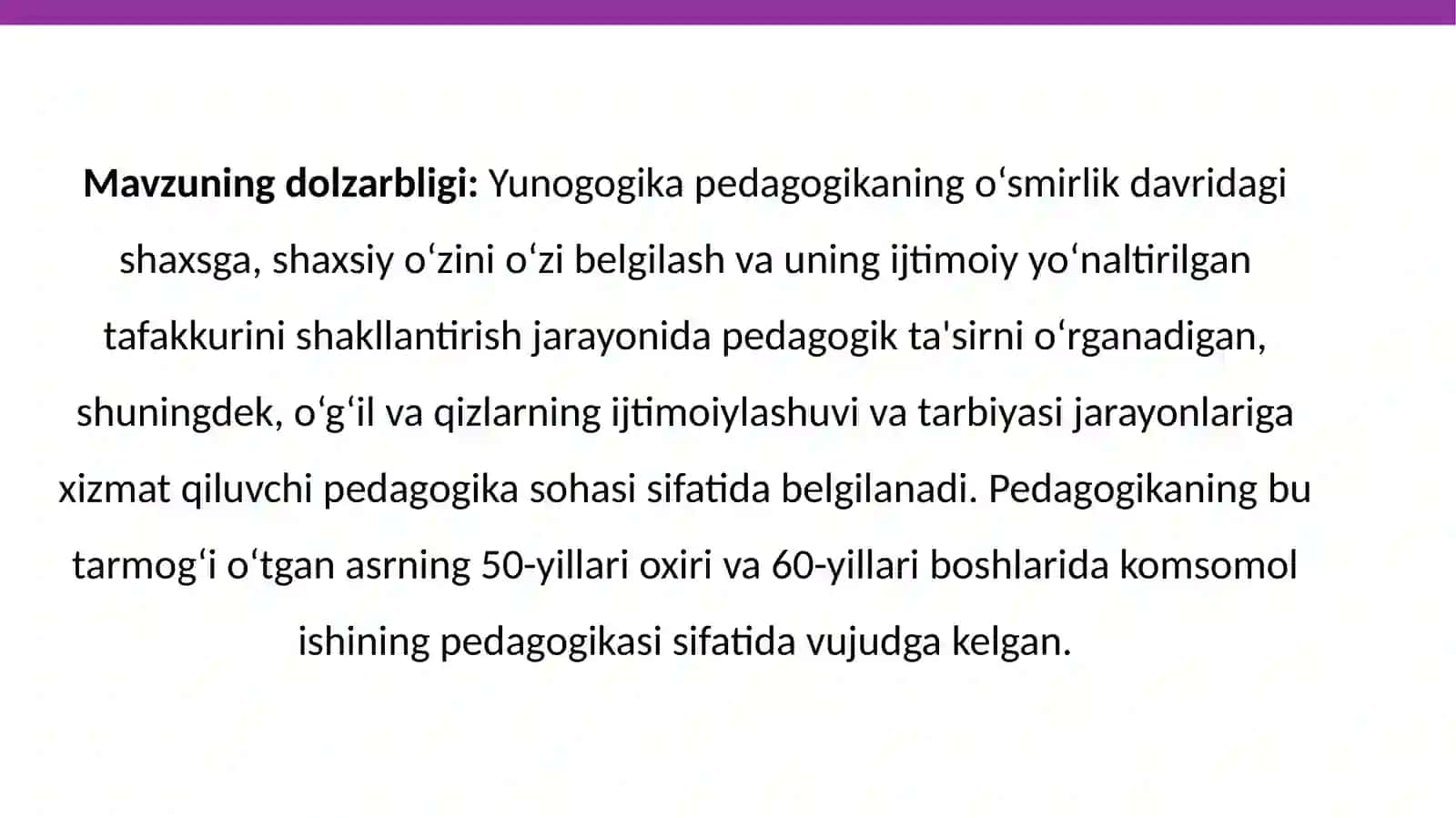 Yunogogika pedagogikasi 3