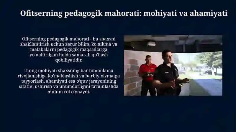 Ofitserning pedagogik mahorati 3