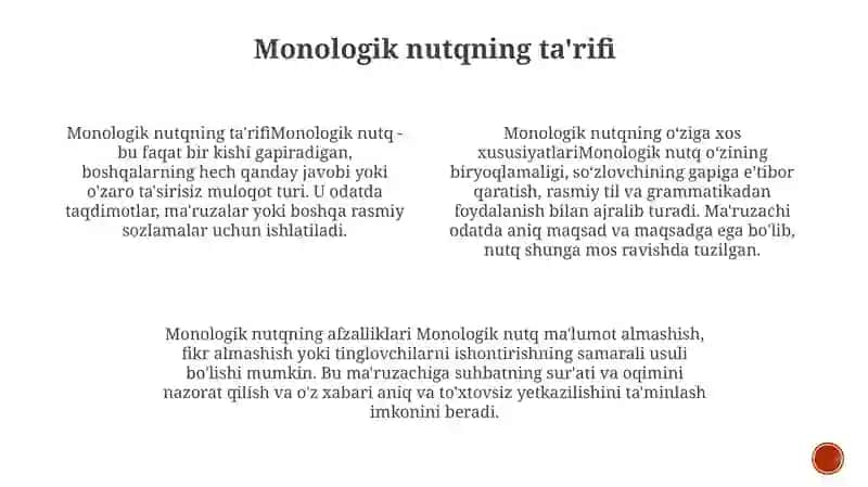 Kasbiy Monologik Nutq 3