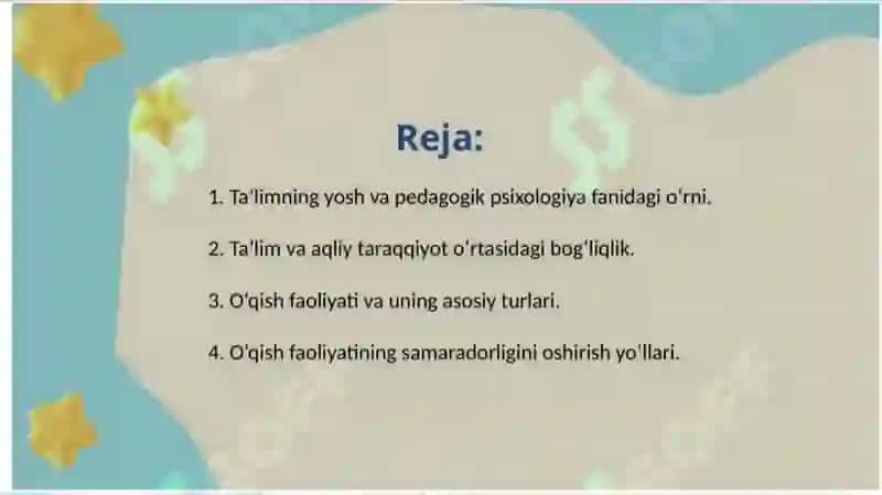 USMONOVA AZIZA NING UMUMIY PSIXOLOGIYA FANIDAN TAYYORLAGAN 28-MUSTAQIL TAʼLIM TAQDIMOTI 3