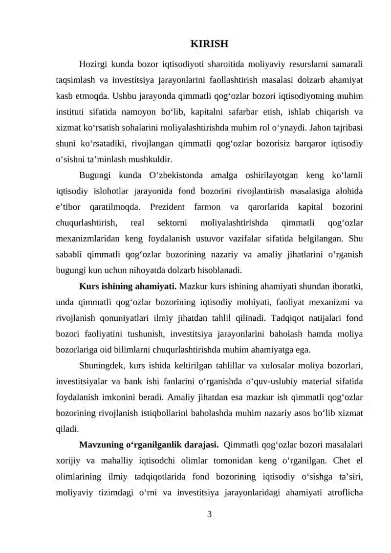 Kurs ishi_Qimmatli qog'ozlar bozori 3