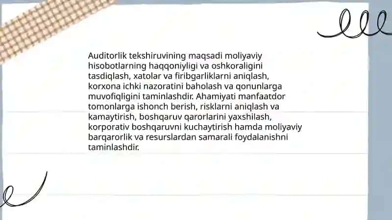 Auditorlik tekshiruvining muhimligi va risk 3