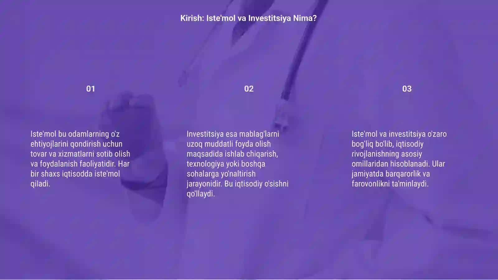 Iste'mol jamg'arma va investitsilar 3