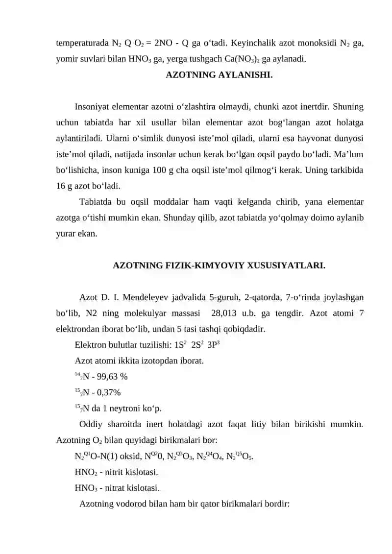Azot birikmalari texnologiyasi 3