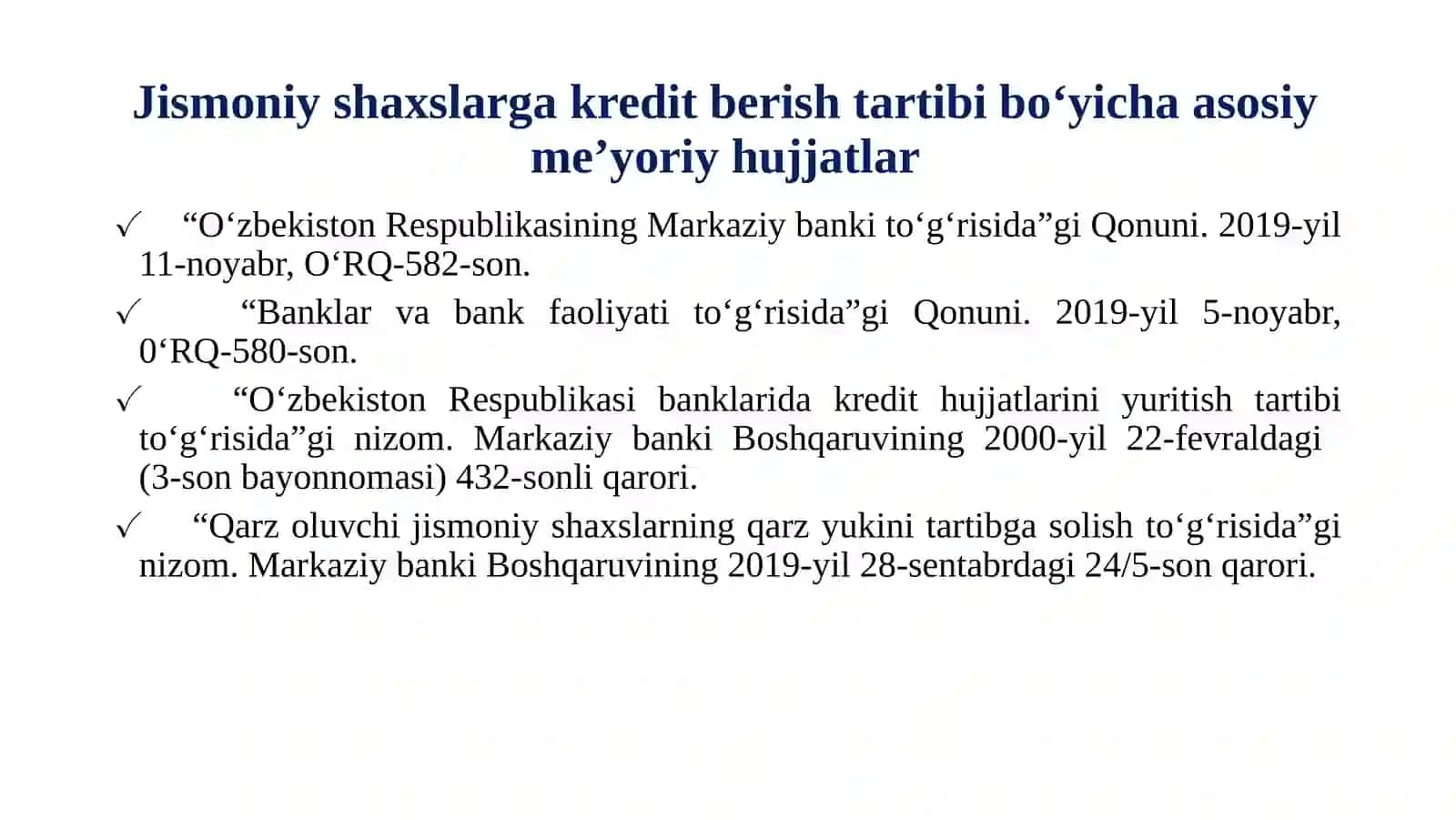 Bank kreditlari va ularning klassifikatsiyalanishi 3