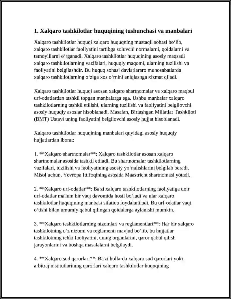 Xalqaro Tashkilotlar Huquqi 3