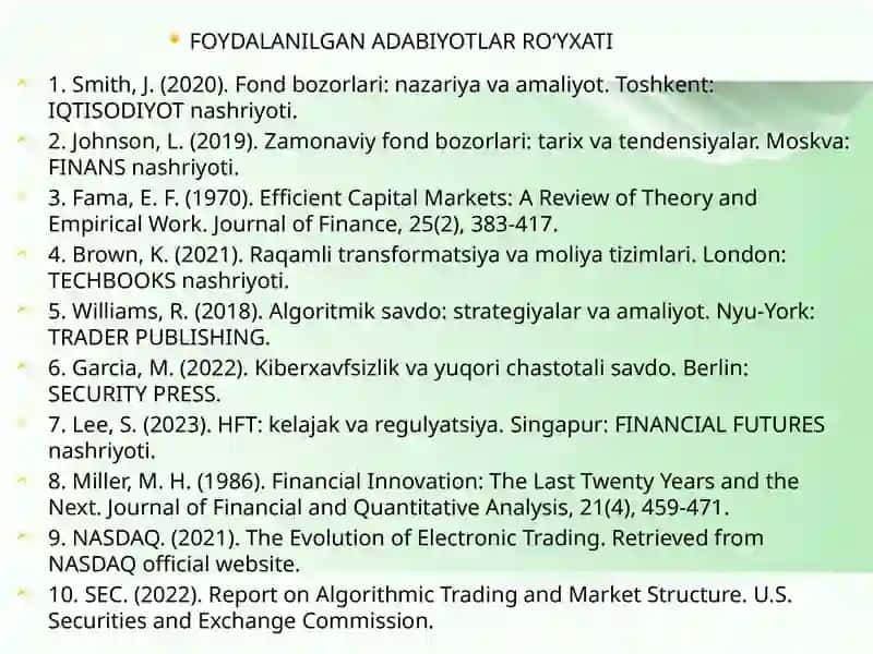 Fond bozori savdolarining zamonaviy shakllari 3