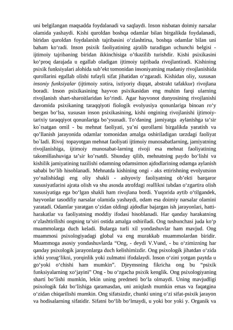 Psixika va ongning taraqqiyoti 3