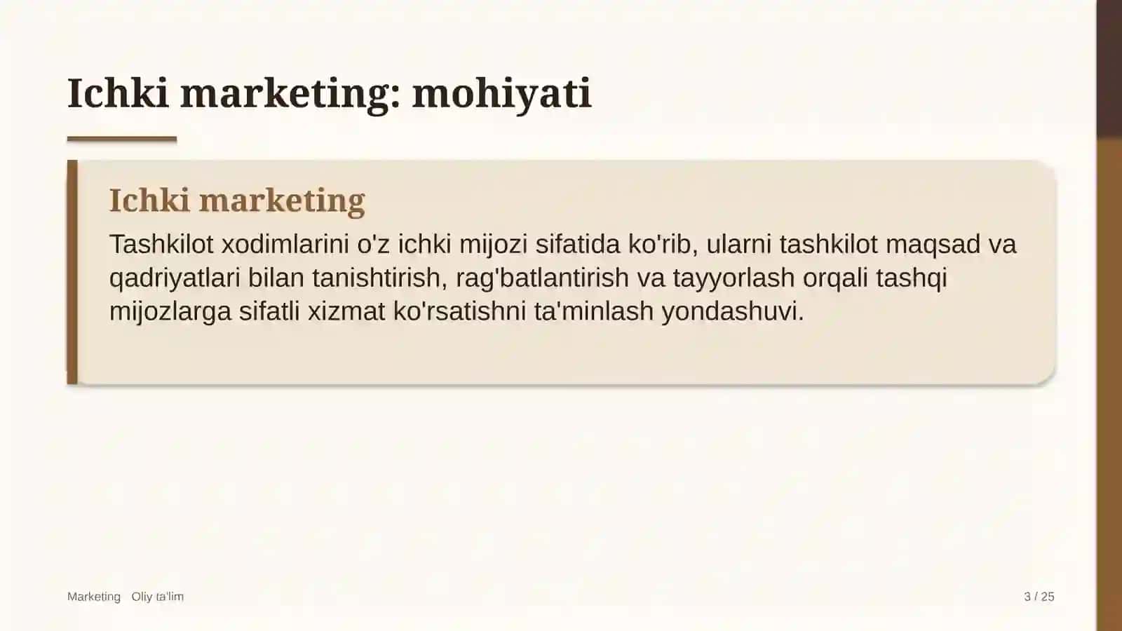 to'lov tashkilotlarida ichki marketing 9256 3