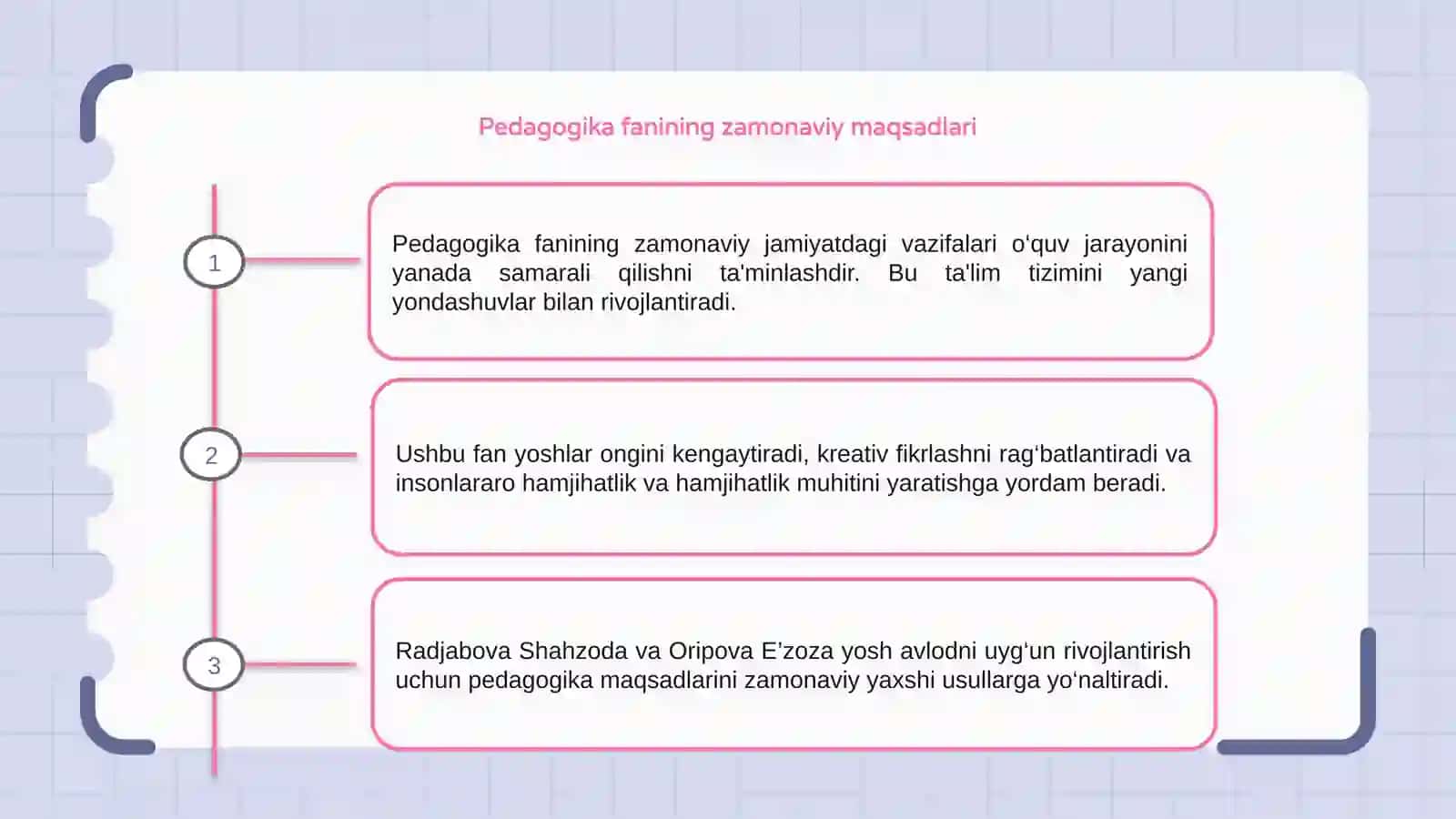 Pedagogika fanining zamonaviy jamiyatdagi vazifalari 3