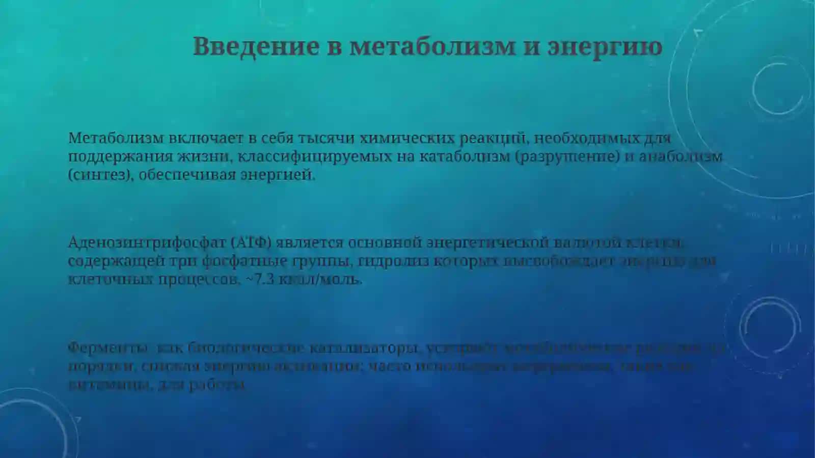 Обмен вещества и энергии 3