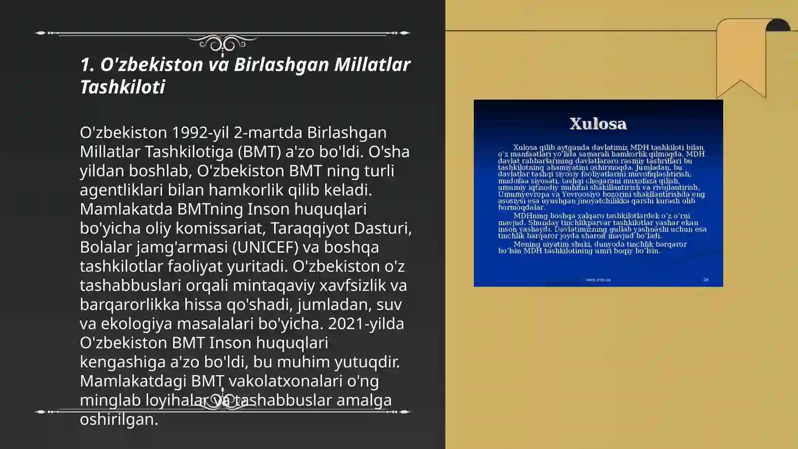 O'zbekistonning xalqaro tashkilotlar bilan hamkorlik aloqalari 3