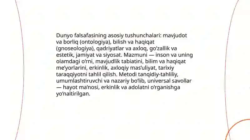 Dunyo falsafasi 3