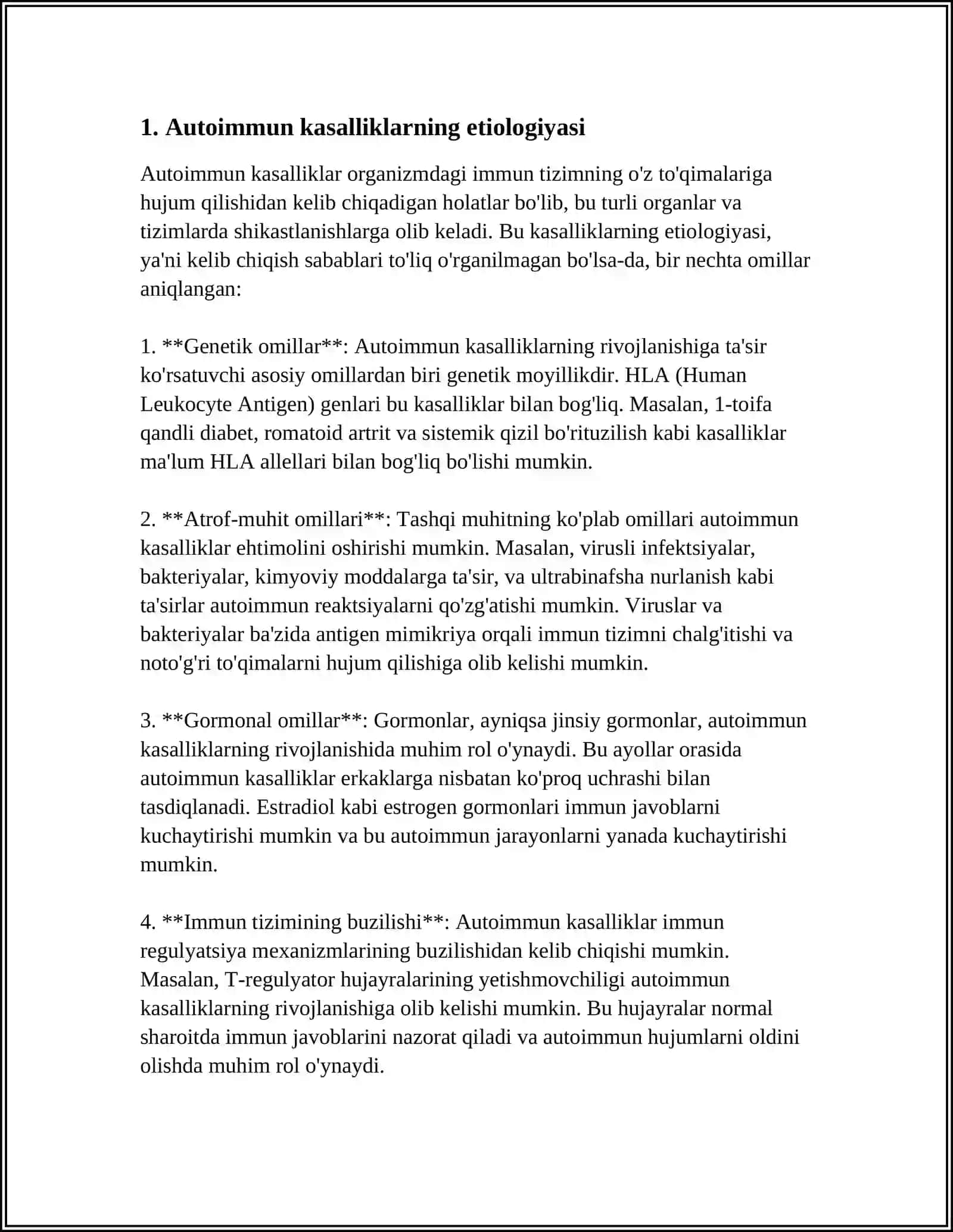 AUTOIMMUN KASALLIKLAR KELIB CHIQISHI,KECHISHI,DIAGNISTIKASI 3