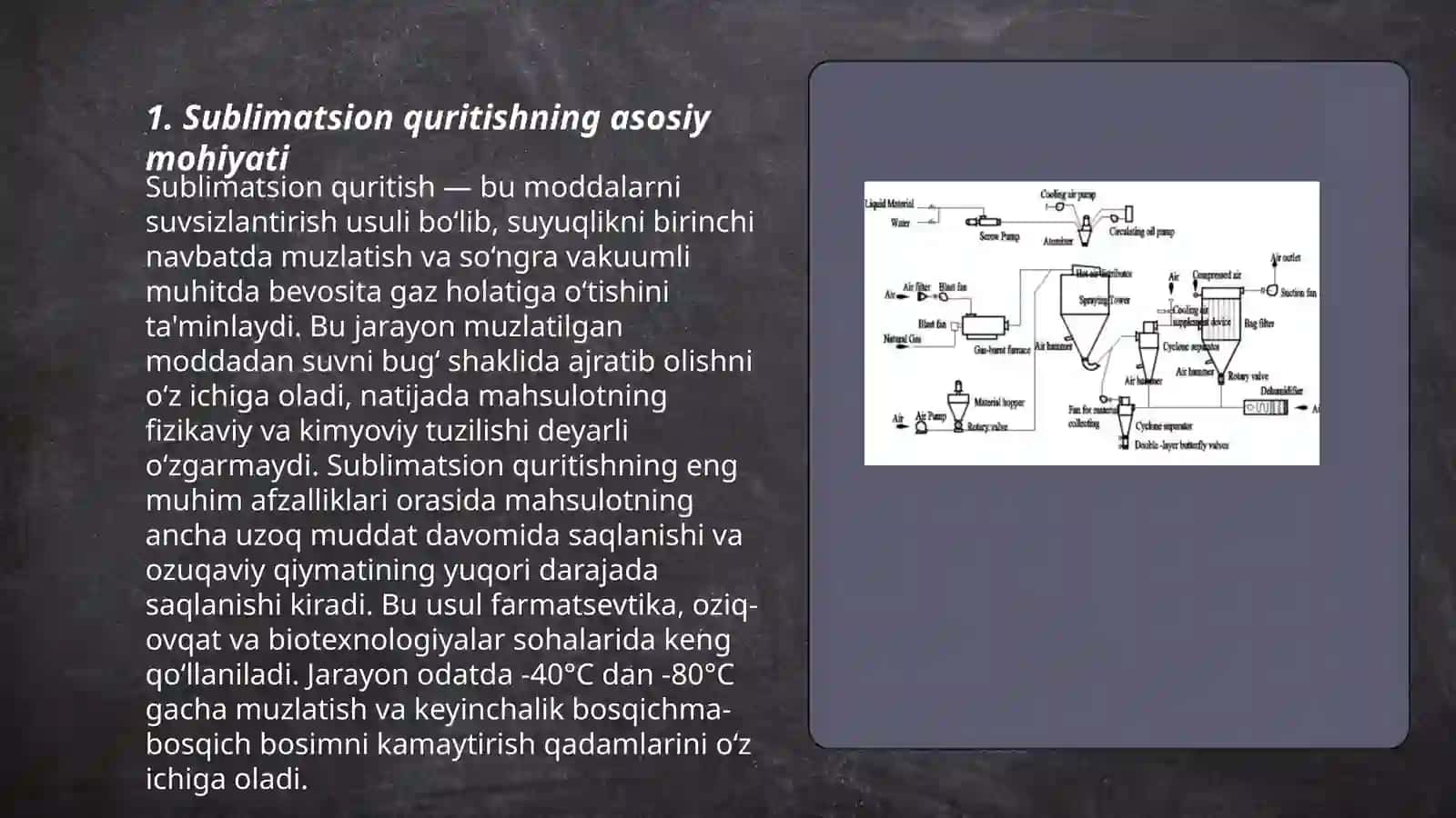 Sublimatsion quritish va uning ahamiyati 3