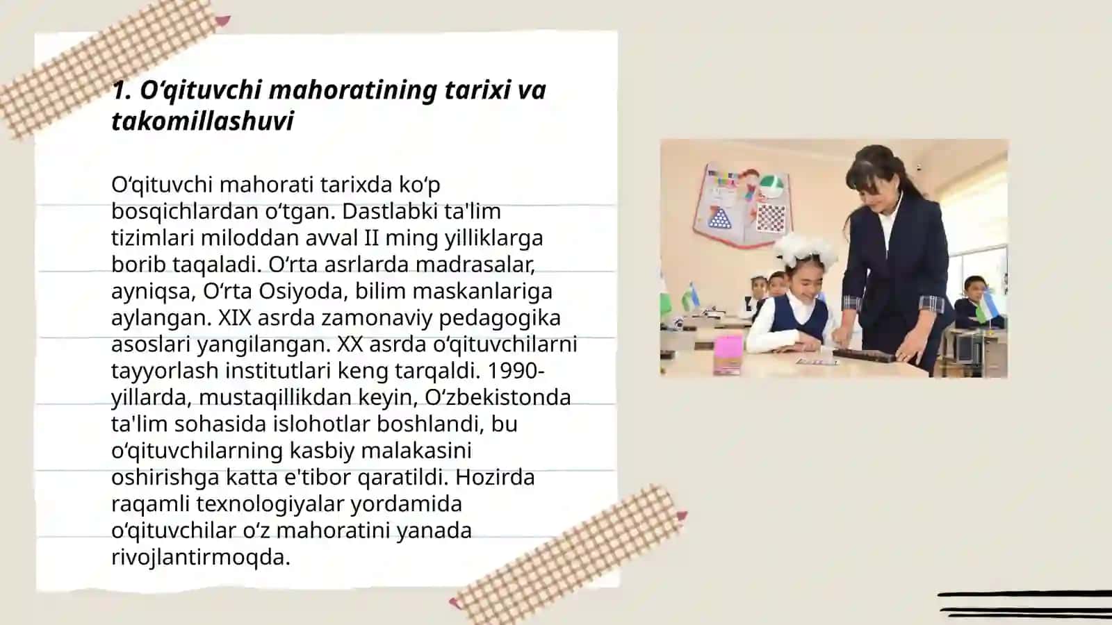O'qituvchi mahorati masalalari 3