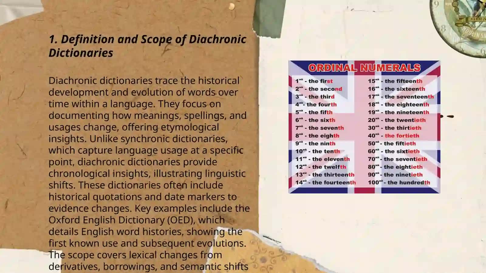 Comparative study of diachronic and synchronic dictionaries 3