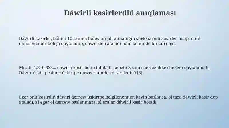 Dáwirli kasirler 3