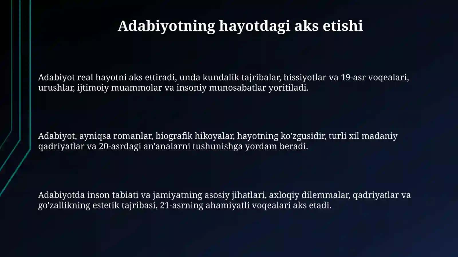 Adabiyot - Hayot Ko'zgusi 3